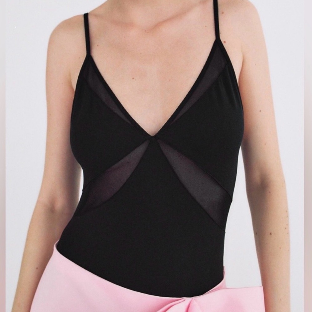 NWOT Zara strappy sheer bodysuit size medium.